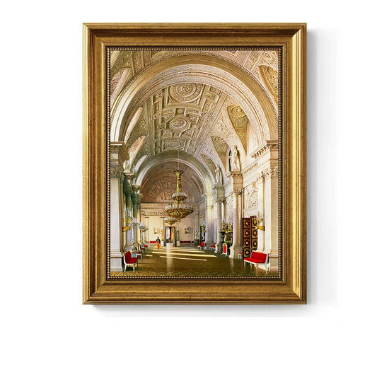 “Whispers of the Corridor” – Vintage Castle Hallway Canvas